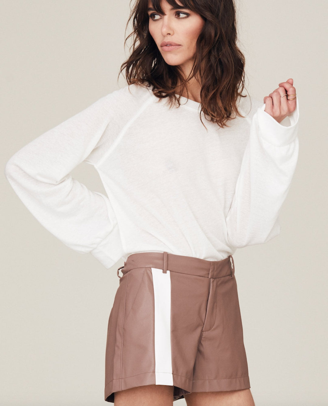David Lerner - Selena Cuffed Bell Sleeve Pullover Soft White