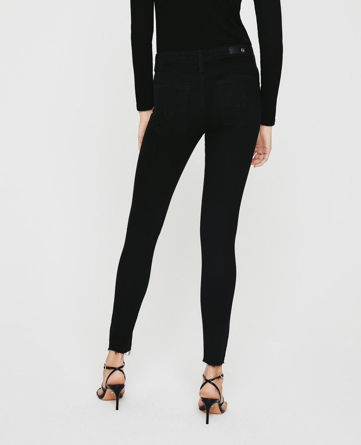 AG - Farrah Skinny Ankle in 1 Year Midnight Black Destruct