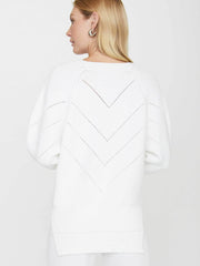 Brochu Walker - Decker Vee Sweater in Salt White