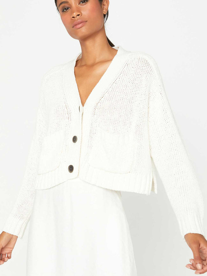 Brochu Walker - Cropped Cardigan in Salt White