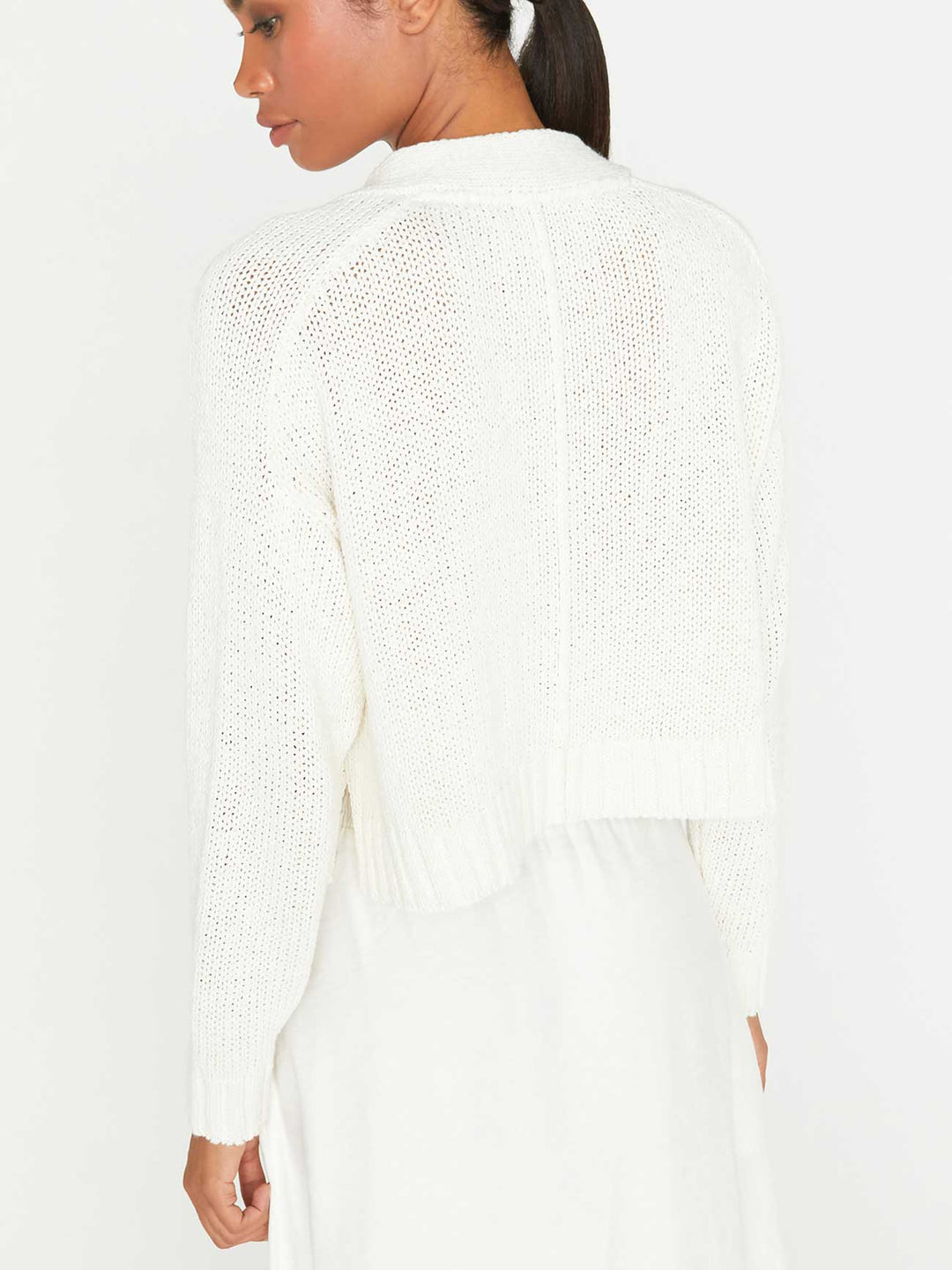Brochu Walker - Cropped Cardigan in Salt White