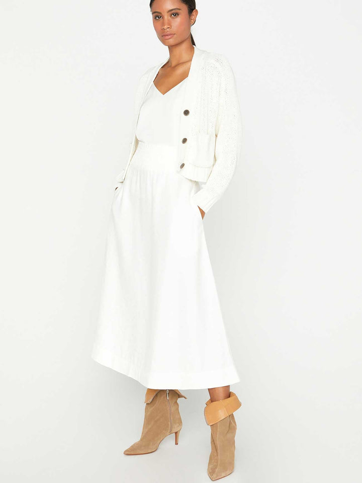 Brochu Walker - Cropped Cardigan in Salt White