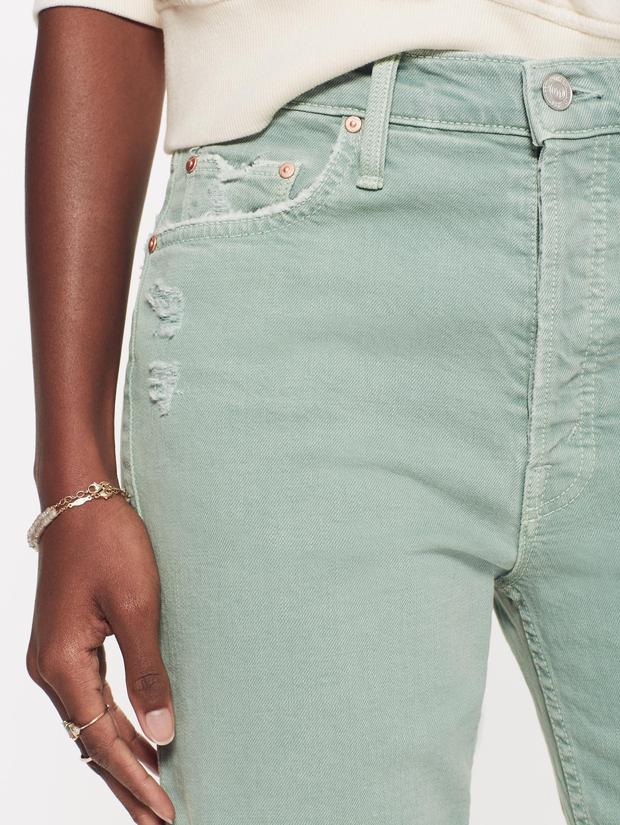 MOTHER - Tomcat Distressed Jeans in Chew Mint