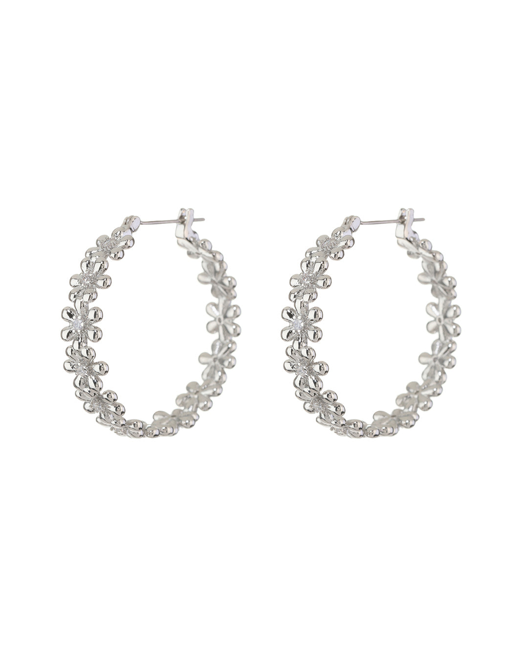 LUV AJ - Daisy Chain Hoops in Silver