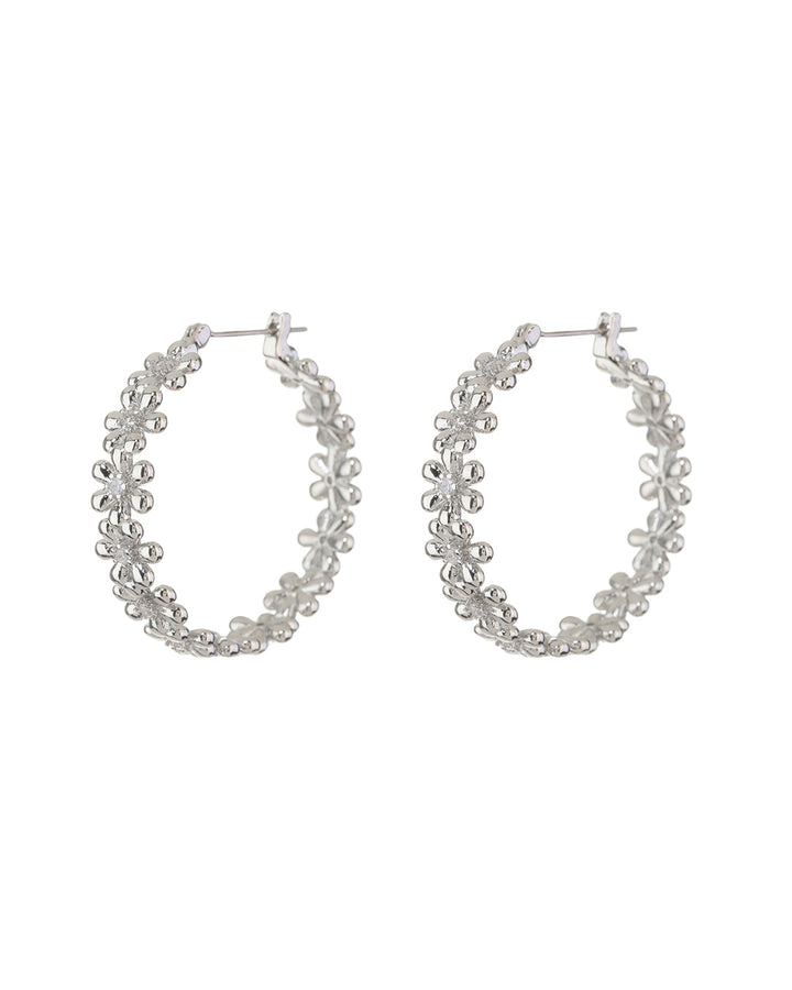 LUV AJ - Daisy Chain Hoops in Silver