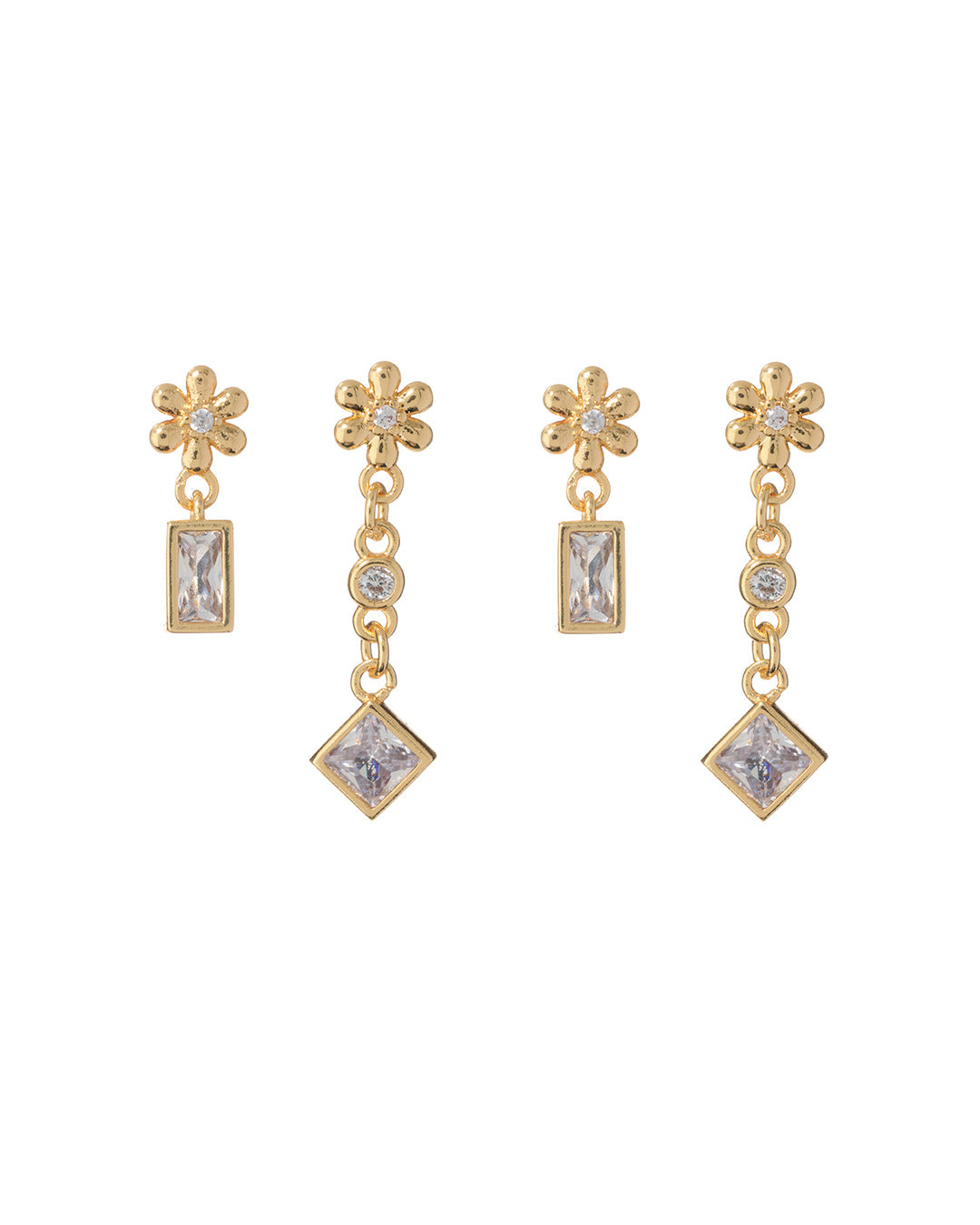LUV AJ - Daisy Chain Studs Set in Gold