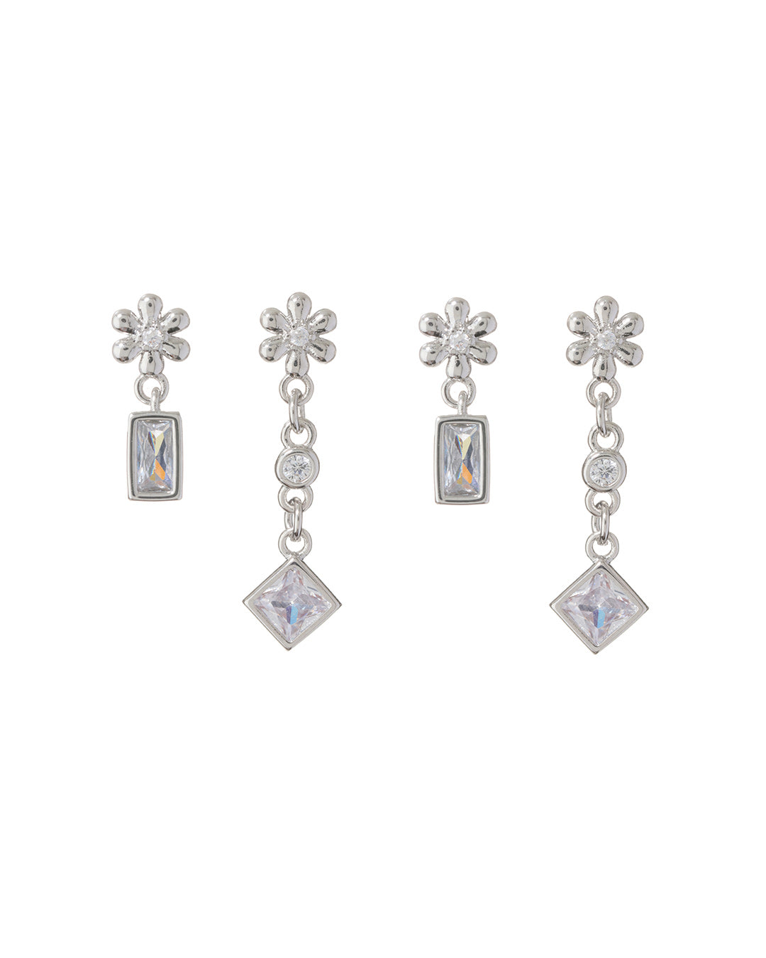 LUV AJ - Daisy Chain Studs Set in Silver