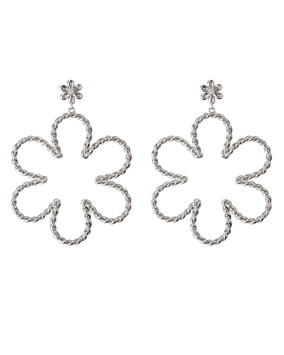 LUV AJ - Daisy Rope Earrings in Silver