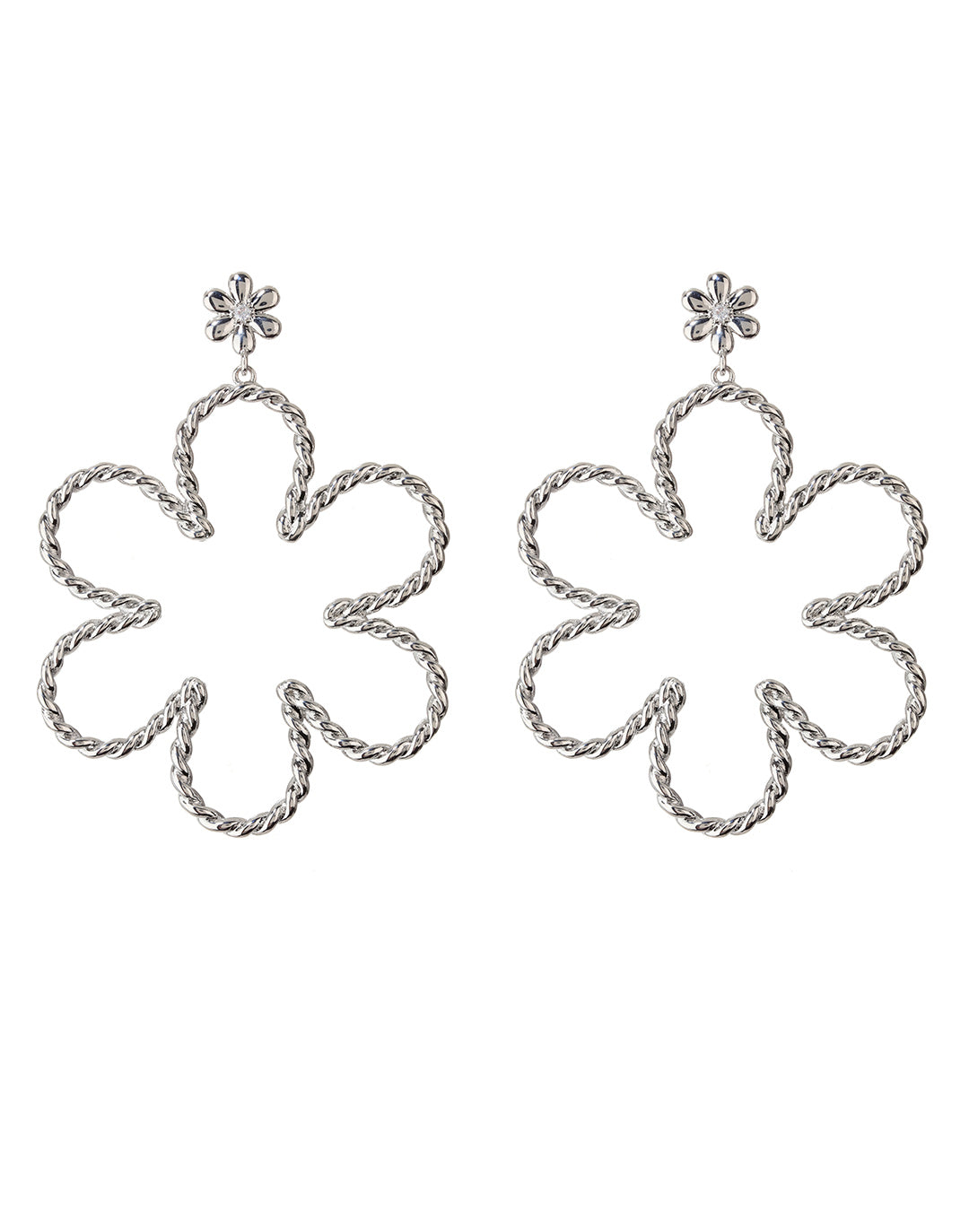 LUV AJ - Daisy Rope Earrings in Silver