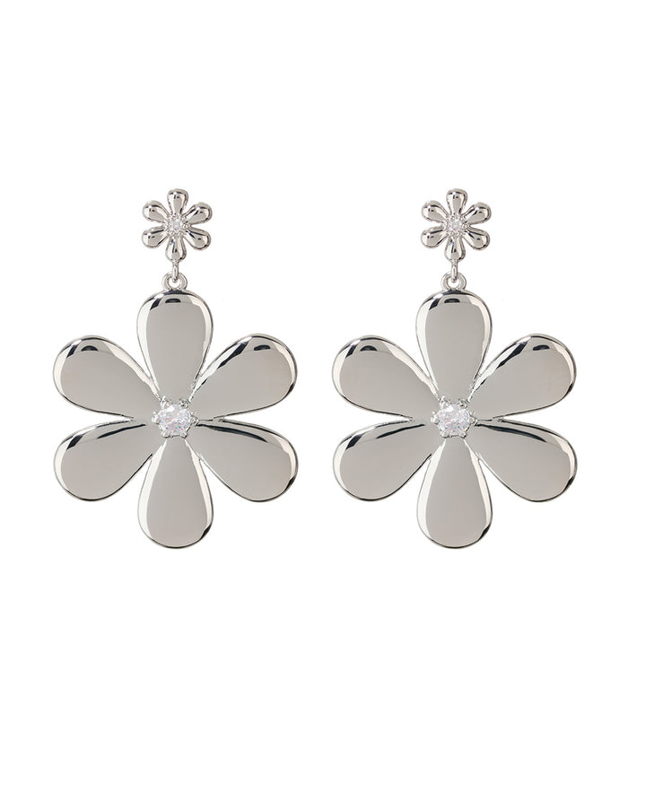 LUV AJ - Daisy Statement Earrings in Silver