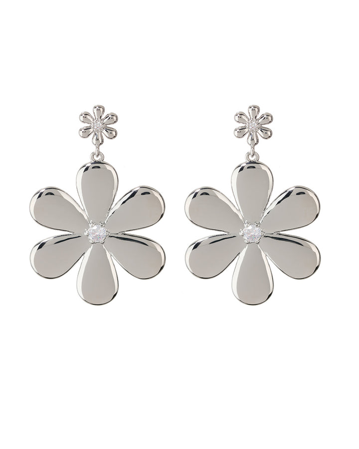 LUV AJ - Daisy Statement Earrings in Silver