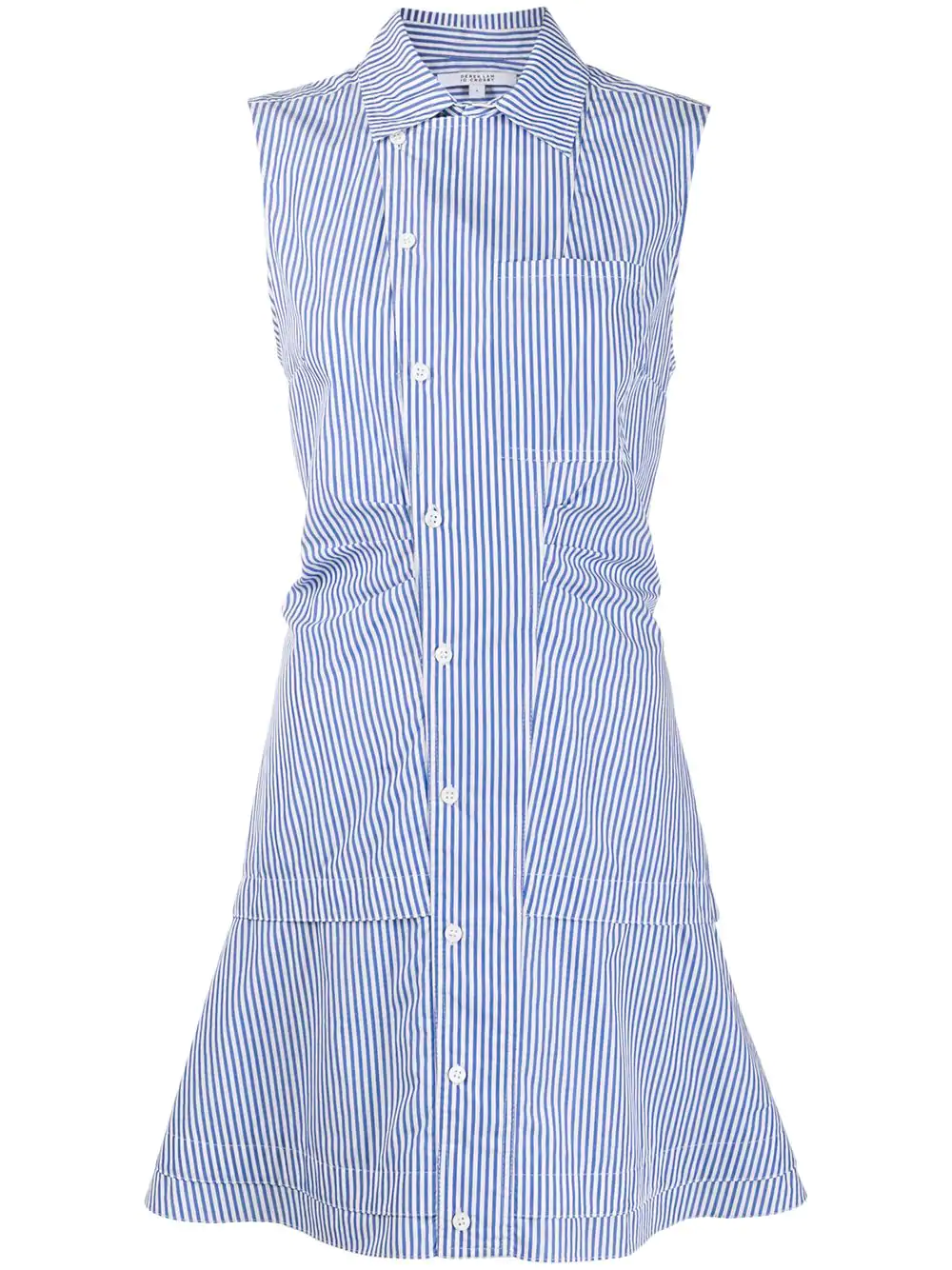 Derek Lam 10 Crosby - Satina Sleeveless Shirt Dress in Blue-White