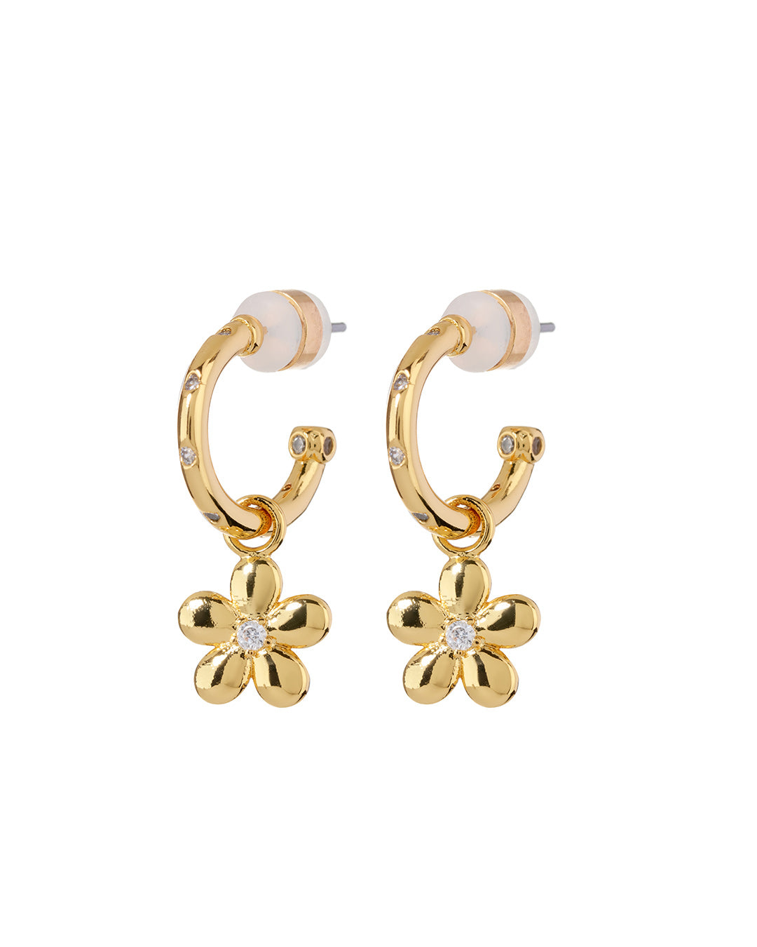 LUV AJ - Diamonte Daisy Hoops in Gold
