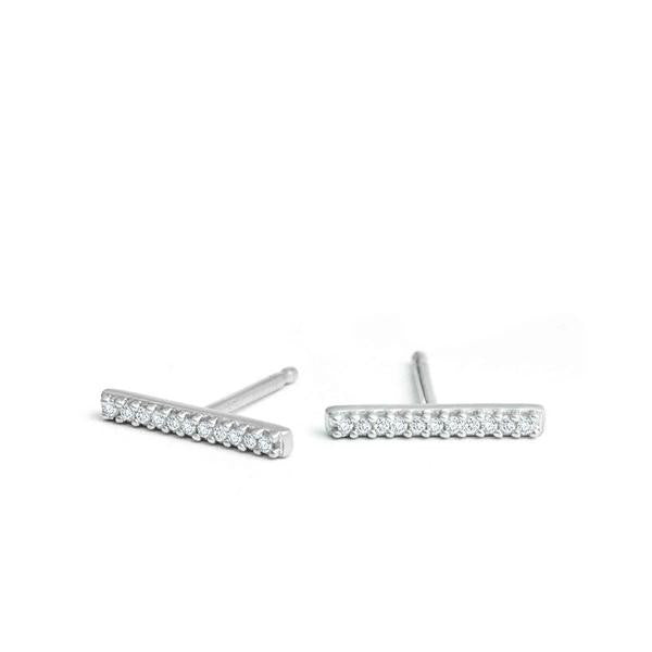 Adina - Pave Bar Posts Sterling Silver