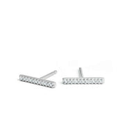 Adina - Pave Bar Posts Sterling Silver