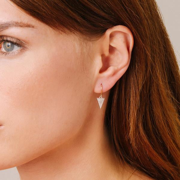 Adina - Solid Pave Triangle Earrings
