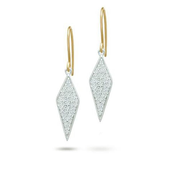 Adina - Long Solid Pave Diamond Earrings