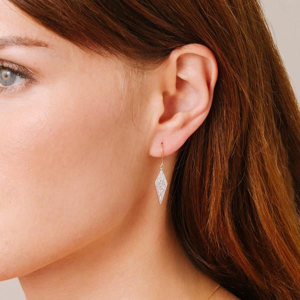 Adina - Long Solid Pave Diamond Earrings