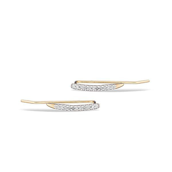 Adina - Small Pave Curve Wing Earring