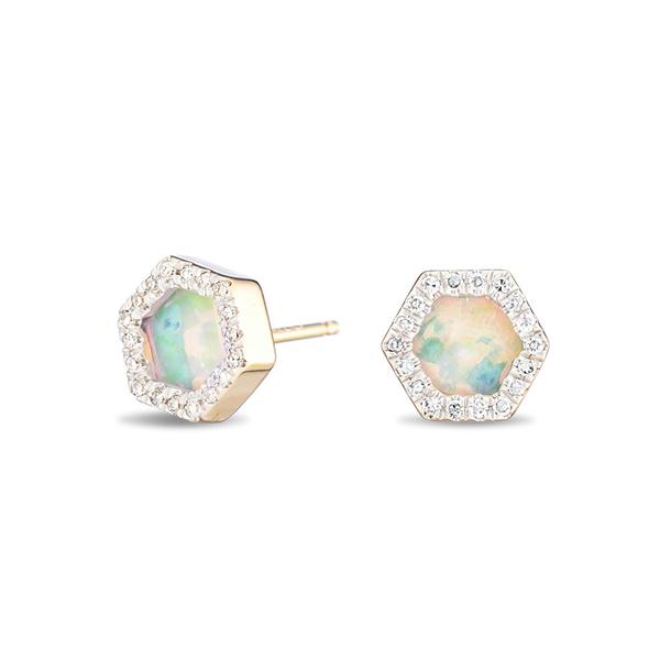 Adina Reyter - Opal Diamond Hexagon Posts