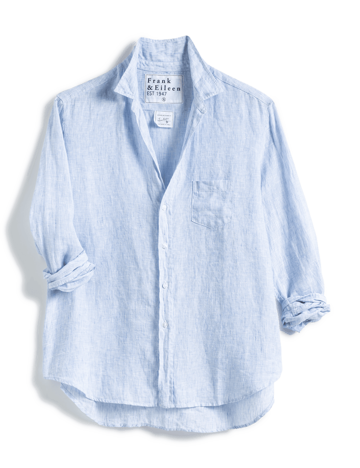 Frank & Eileen - Eileen Woven Button Up in Light Blue Linen