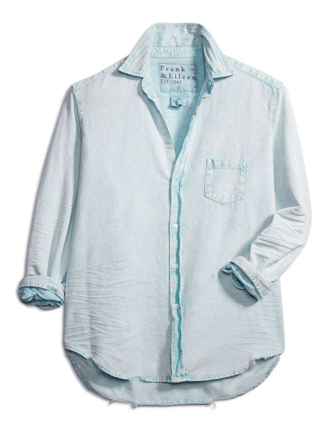 Frank & Eileen - Eileen Woven Button Up in Sea Foam Mineral Wash