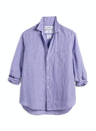 Frank & Eileen - Eileen Woven Button Up in Purple Linen