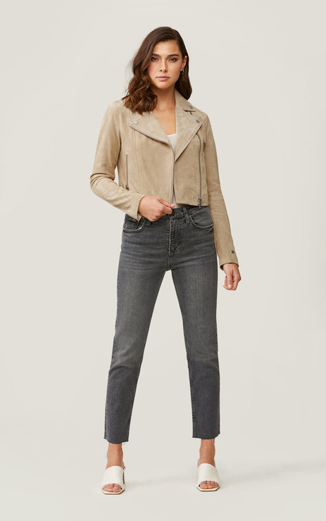 Soia & Kyo - Elaine Cropped Suede Jacket in Almond