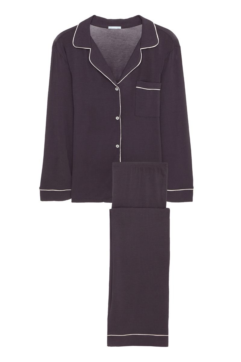 Eberjey - Gisele Long Pajama Set in Graphite/Sorbet Pink