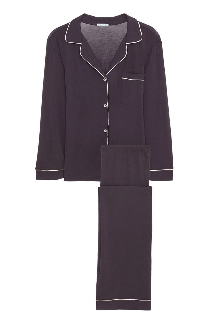 Eberjey - Gisele Long Pajama Set in Graphite/Sorbet Pink