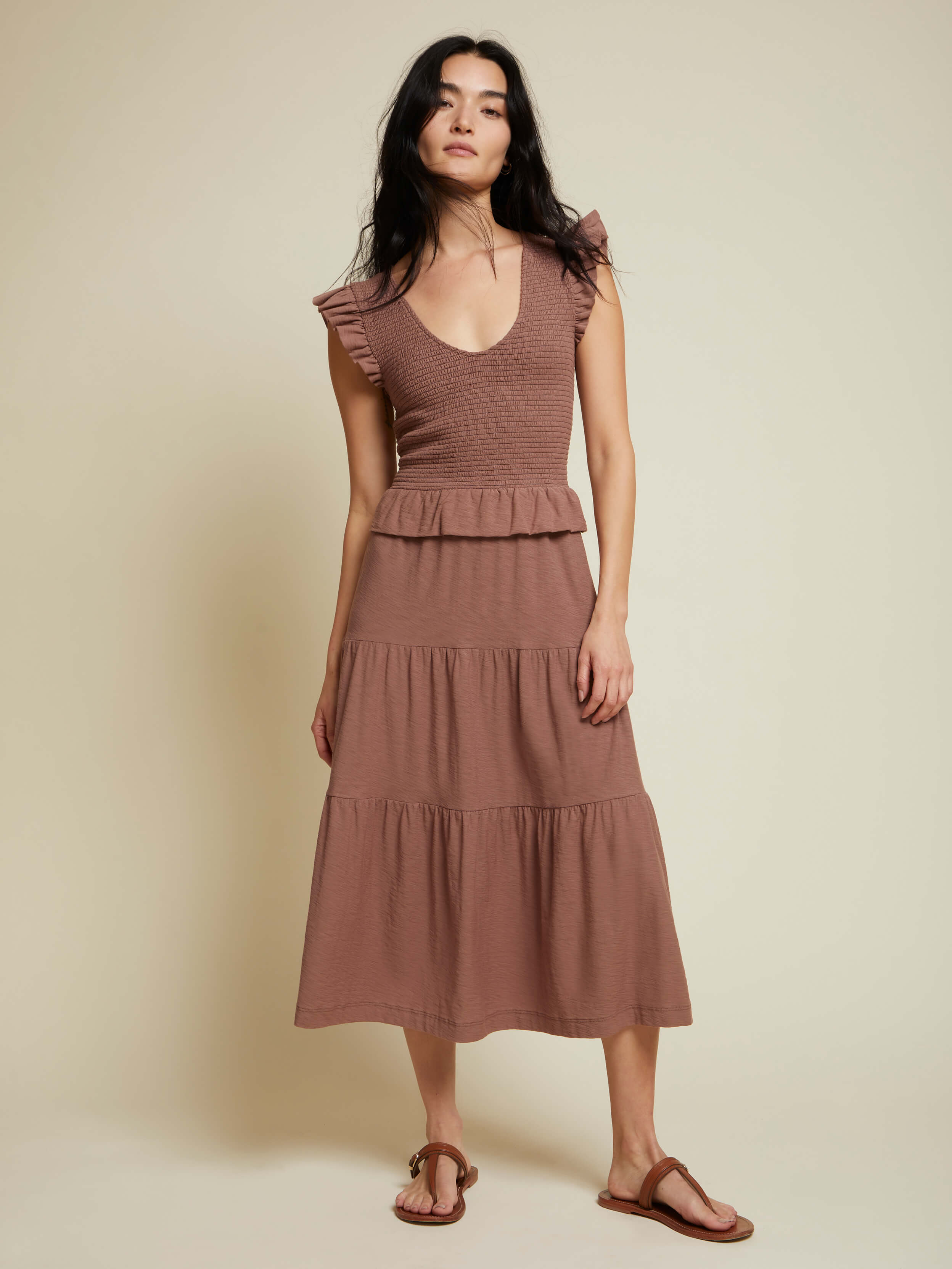 Nation LTD - Fabienne Fused Ruffle Dress in Mojave – Blond