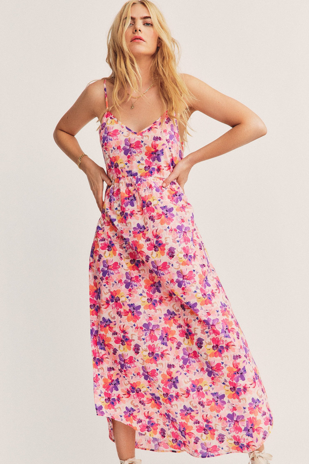 Love Shack Fancy - Faraday Slip Dress in Mauve Sunset