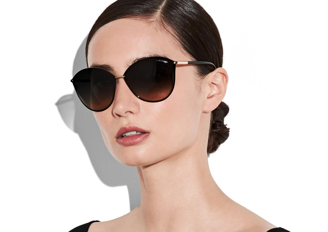 Tom Ford - Penelope Rose Gold Dark Brown Sunglasses - FT0320 - 5928F