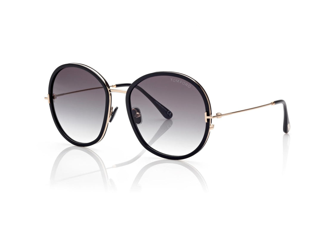 Tom Ford - Hunter Shiny Black Smoke Lense Sunglasses - FT0946 - 5801B
