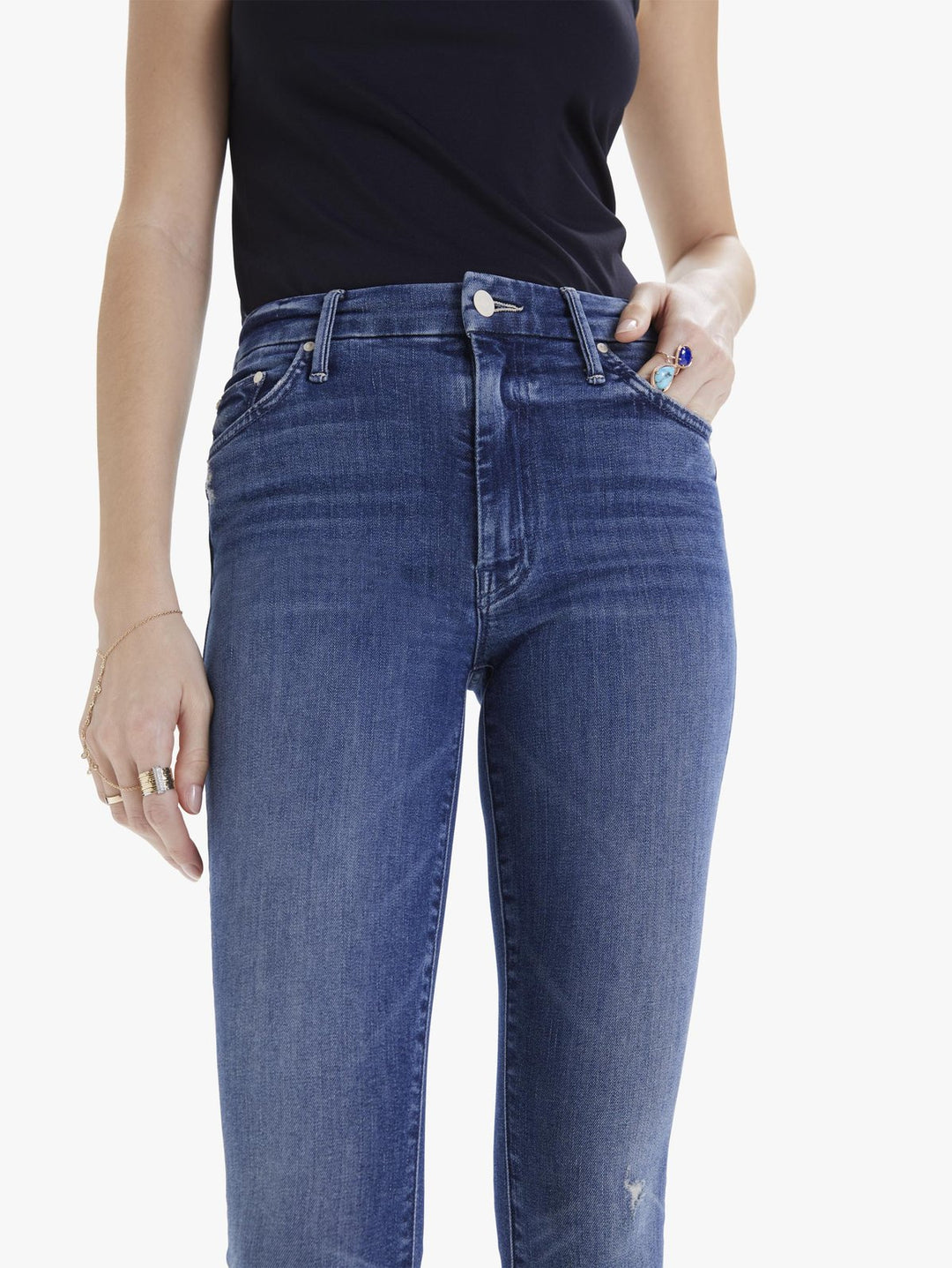 Mother Denim - High Waisted Looker Skinny Jeans in Getalongs