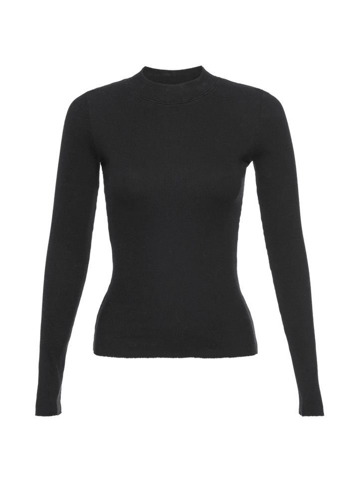 Nation LTD - Gina Slim Mock Neck in Jet Black