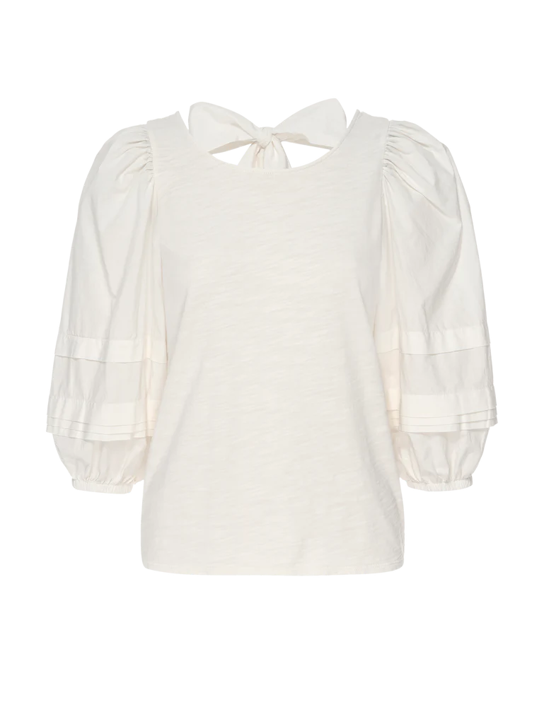 Nation LTD - Gracie Pintuck Combo Tee in Off White