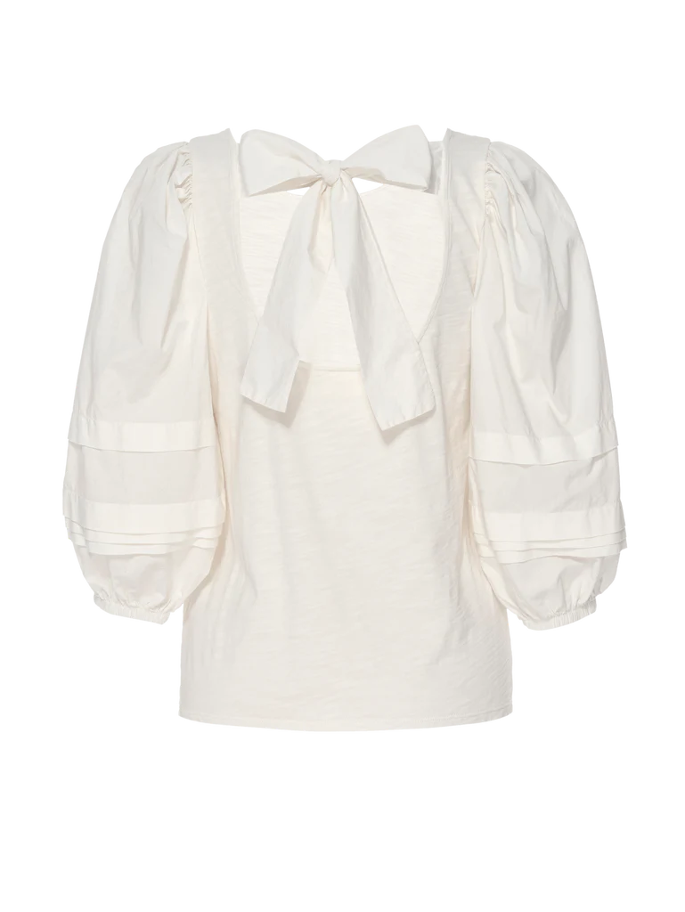 Nation LTD - Gracie Pintuck Combo Tee in Off White