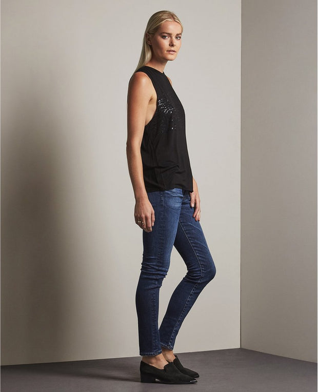 AG - Clio Tank Distressed Black Foil/True Black