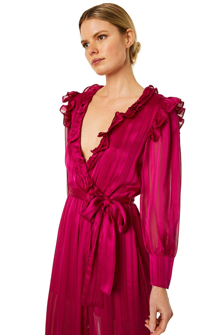 Misa - Gabriela Dress in Solid Stripe Fucshia