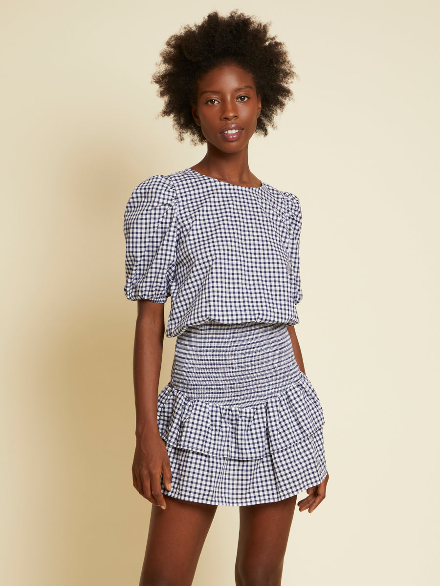 Nation LTD - Heidi Girly Elastic Crop in Gingham