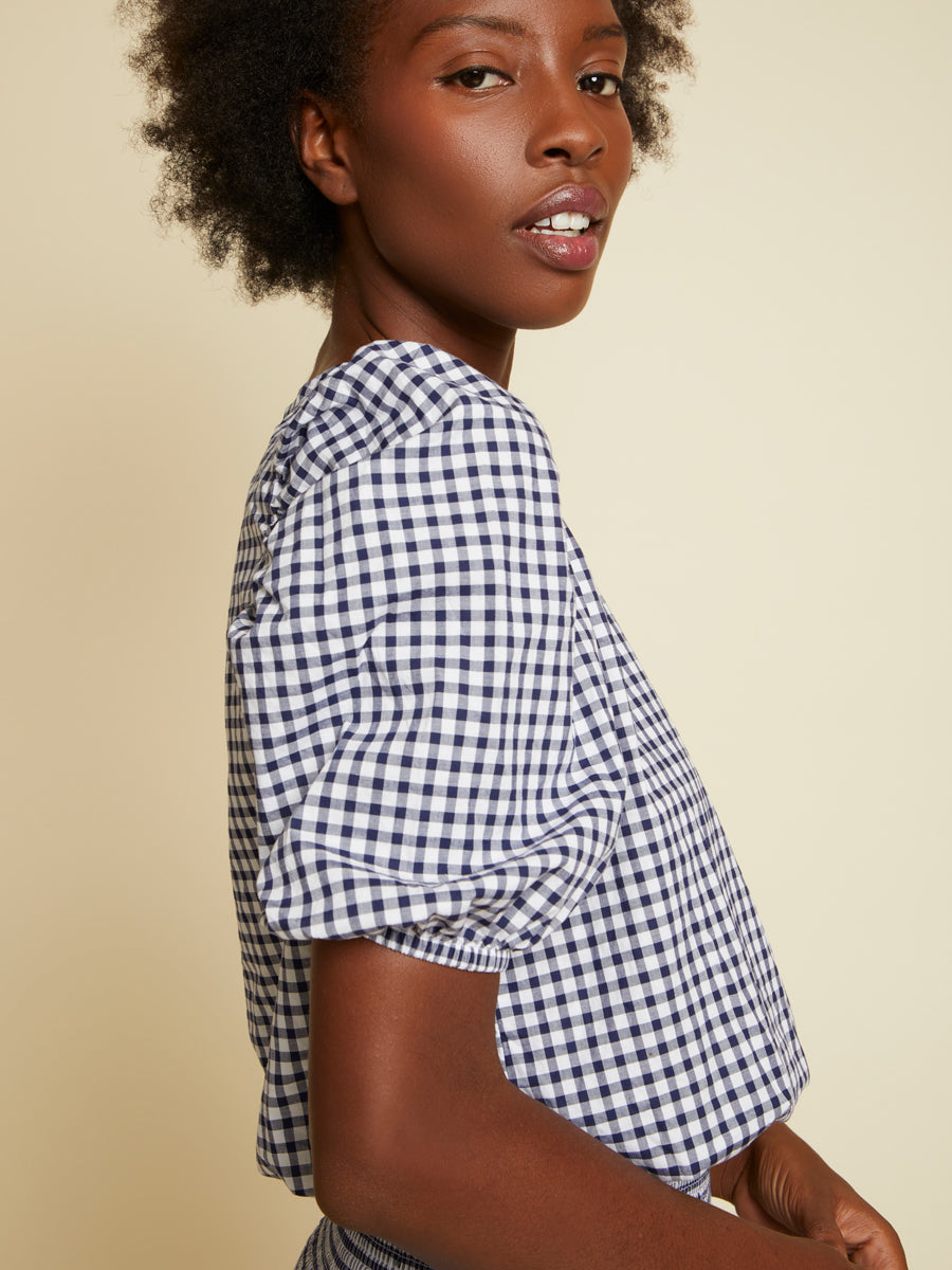 Nation LTD - Heidi Girly Elastic Crop in Gingham