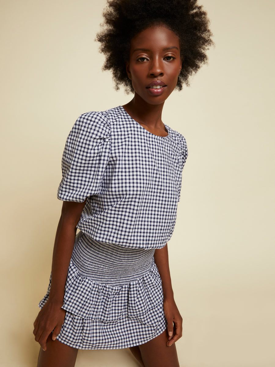 Nation LTD - Heidi Girly Elastic Crop in Gingham