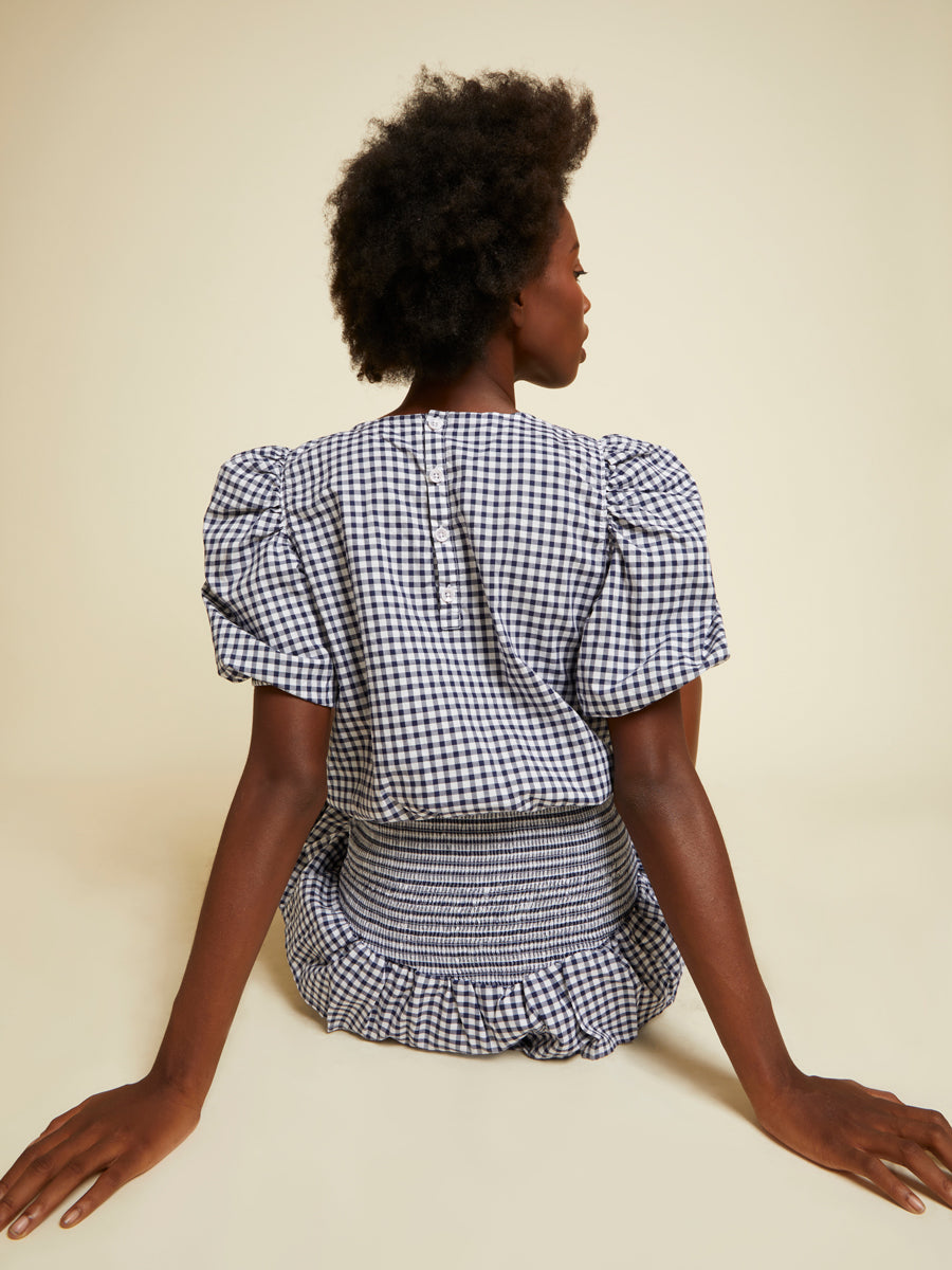 Nation LTD - Heidi Girly Elastic Crop in Gingham