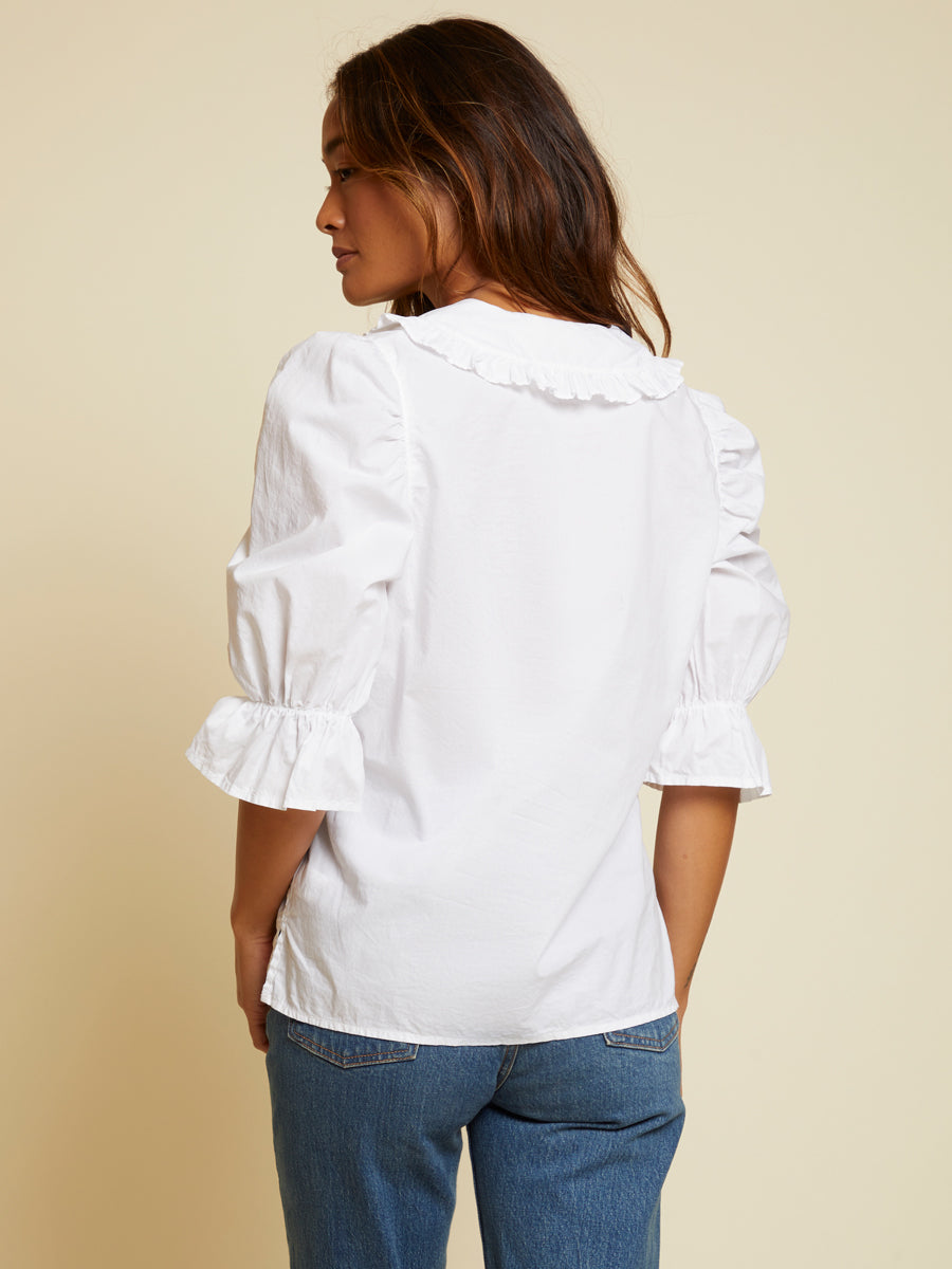 Nation LTD - Honey Frilly Blouse in White
