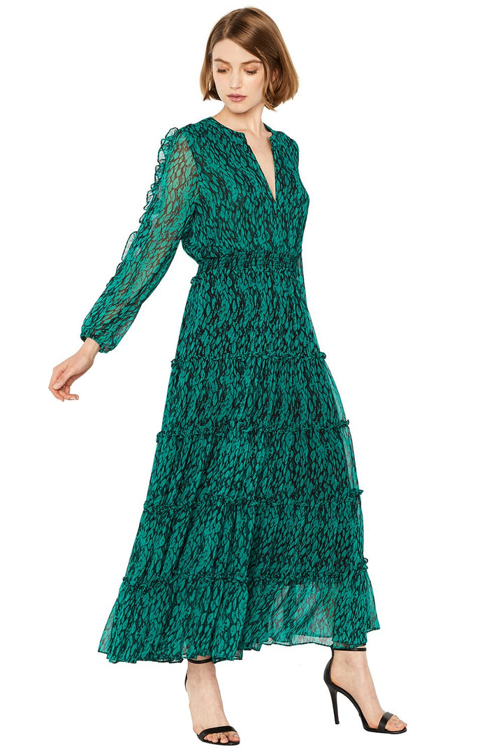 MISA - Hadeya Dress in Emerald/Black