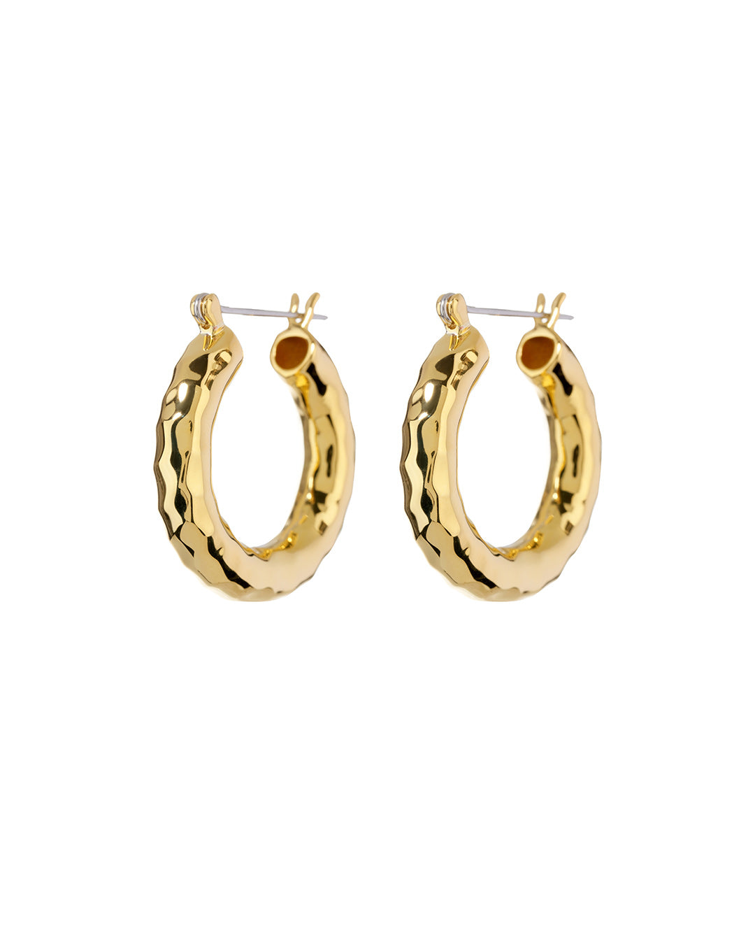 Luv AJ - Hammered Baby Amalfi Hoops in Gold