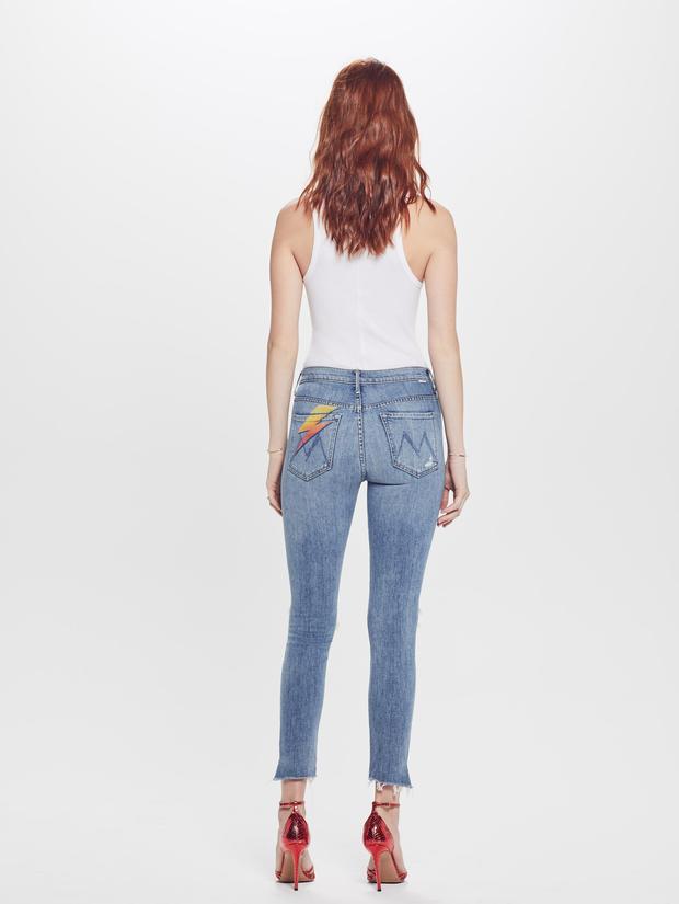 MOTHER The Stunner Ankle Step Fray Jeans in Helter Skelter