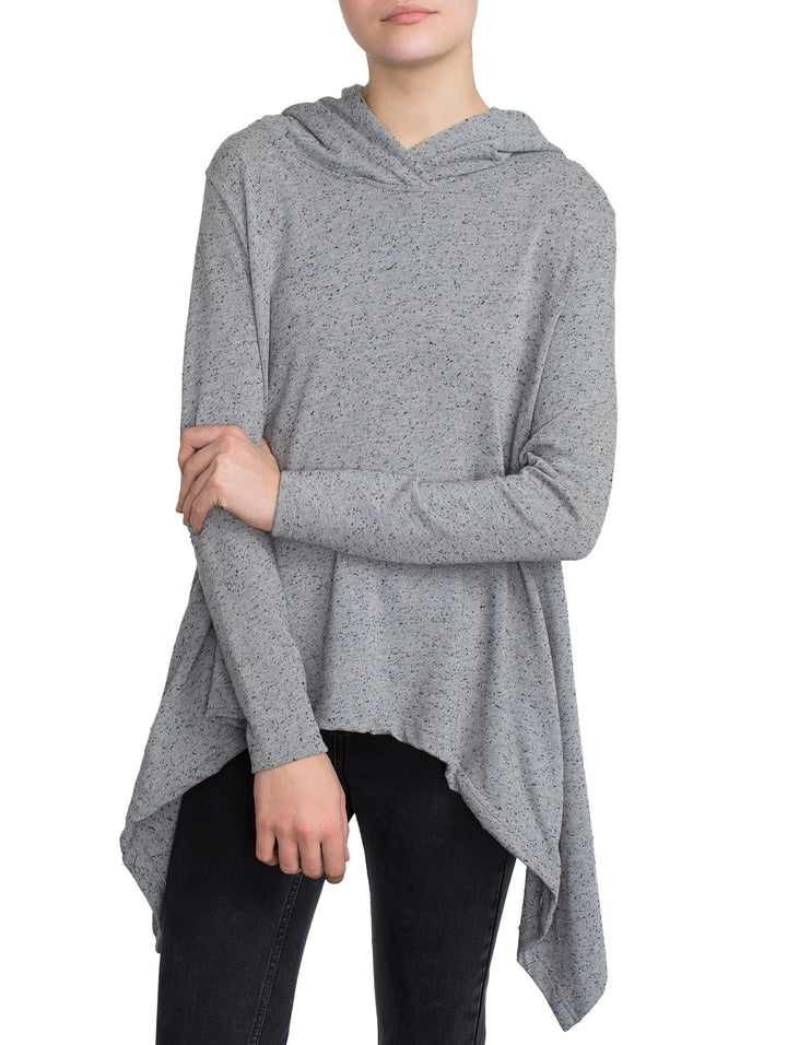 White + Warren Hoodie Poncho Grey at Blond Genius - 1