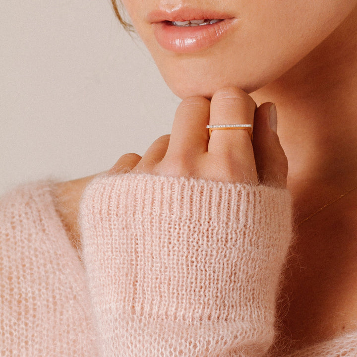 Adina - Pave Flat Bar Ring Y14
